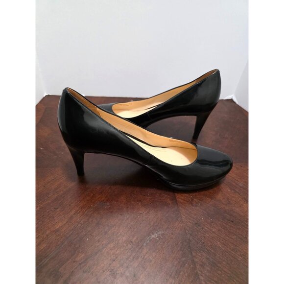 Cole Haan Black Patent Leather High Heel Pumps Women's Size 9.5B Classic Round T - Picture 5 of 11